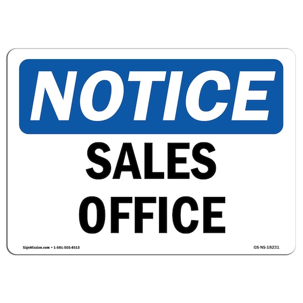 Safety Sign, OSHA Notice, 3.5" Height, Sales Office Sign, Landscape, 10PK